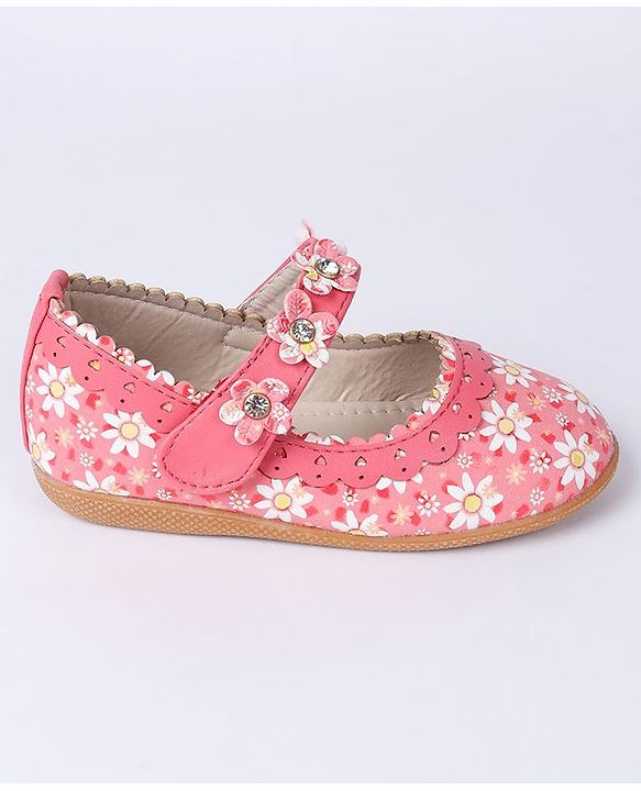 Cute Walk by Babyhug Floral Motif Bellies - Red