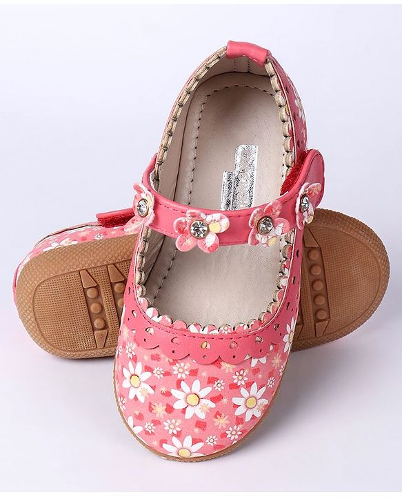 Cute Walk by Babyhug Floral Motif Bellies - Red