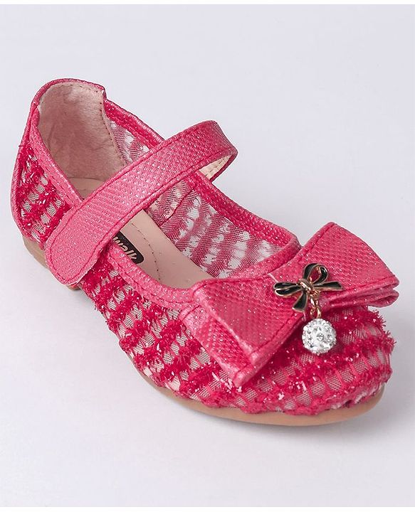 Cute Walk by Babyhug Embellished Bow Motif Bellies - Dark Pink