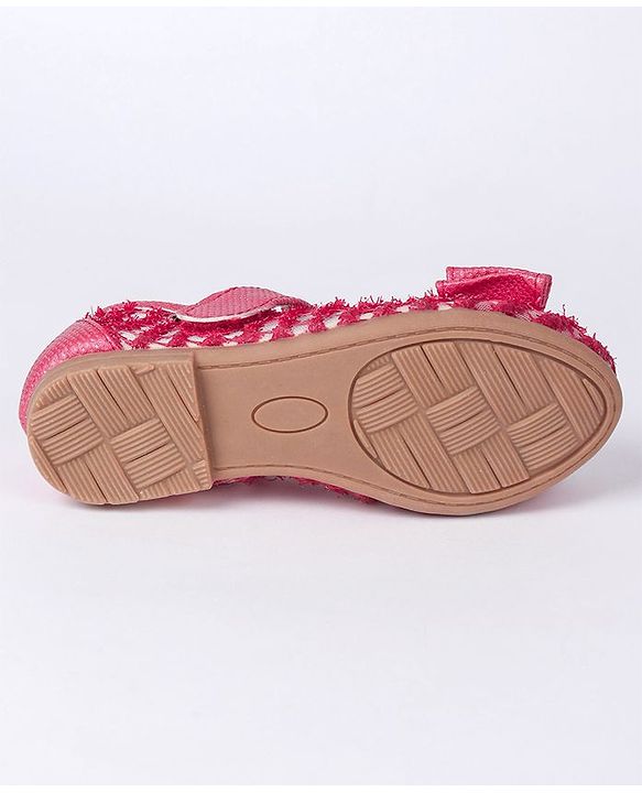 Cute Walk by Babyhug Embellished Bow Motif Bellies - Dark Pink