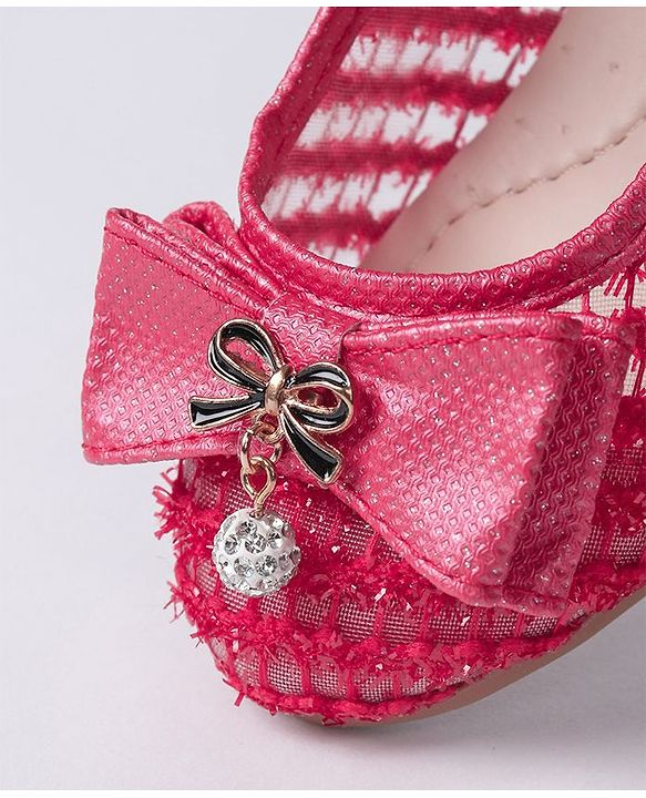 Cute Walk by Babyhug Embellished Bow Motif Bellies - Dark Pink