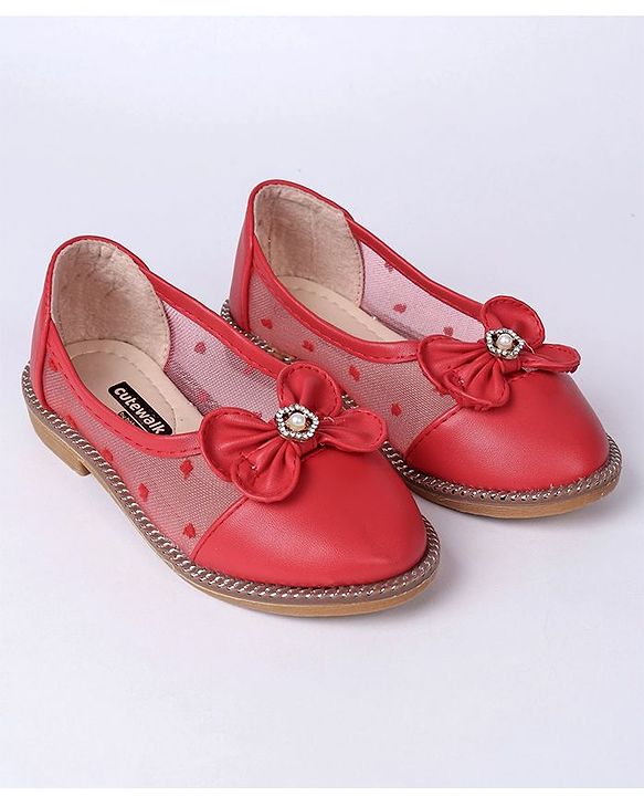 Cute Walk by Babyhug Stone Embellished Bellies - Red