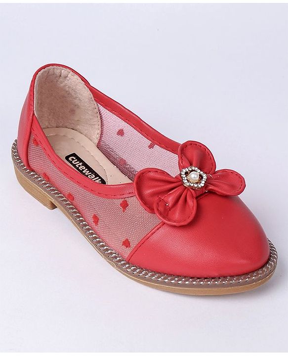 Cute Walk by Babyhug Stone Embellished Bellies - Red