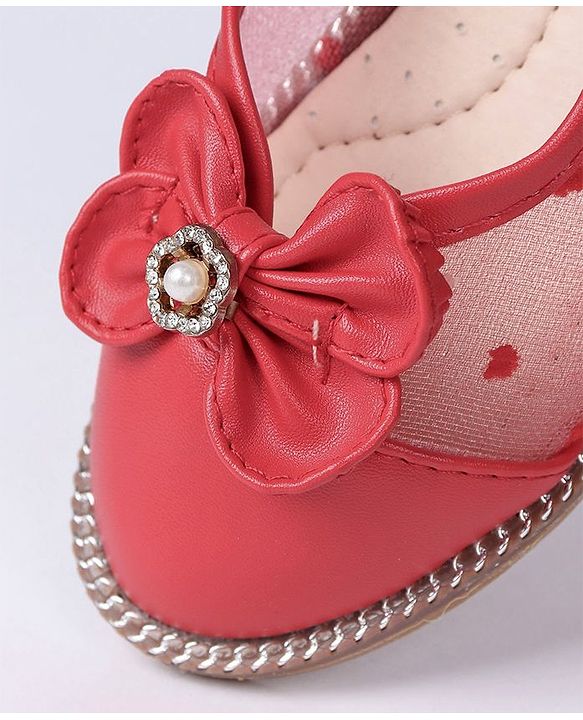 Cute Walk by Babyhug Stone Embellished Bellies - Red