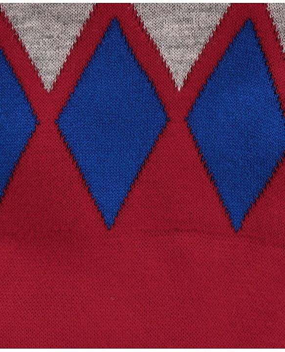 Babyhug Full Sleeves Sweater Diamond Design - Red