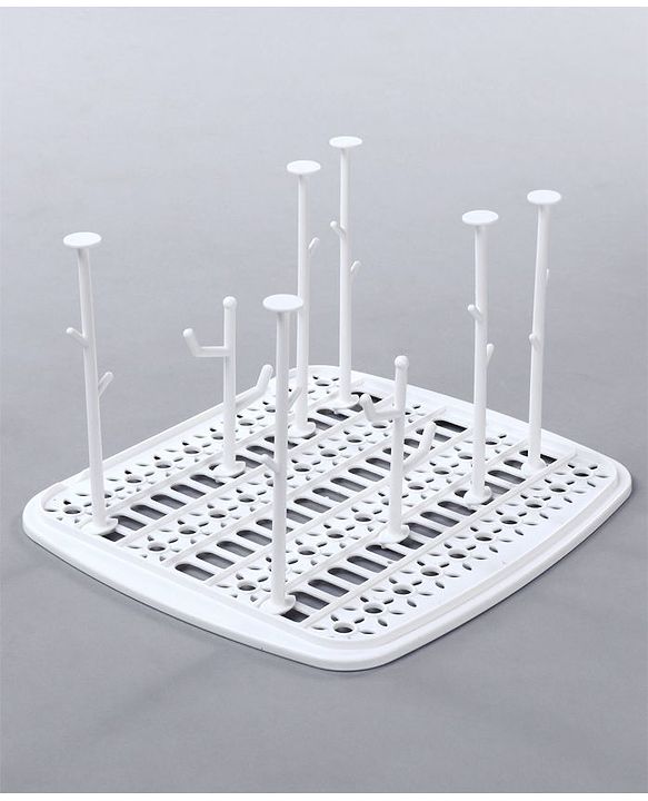 Babyhug 2 in 1 Bottle Drying Rack with Storage Box - Pink (Print May Vary)