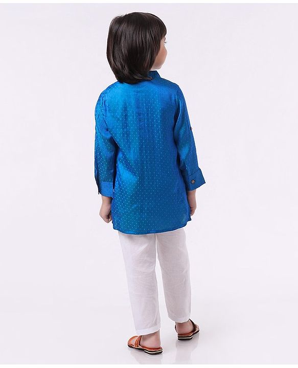 Babyhug Full Sleeves Kurta & Pyjama Set - Navy Blue