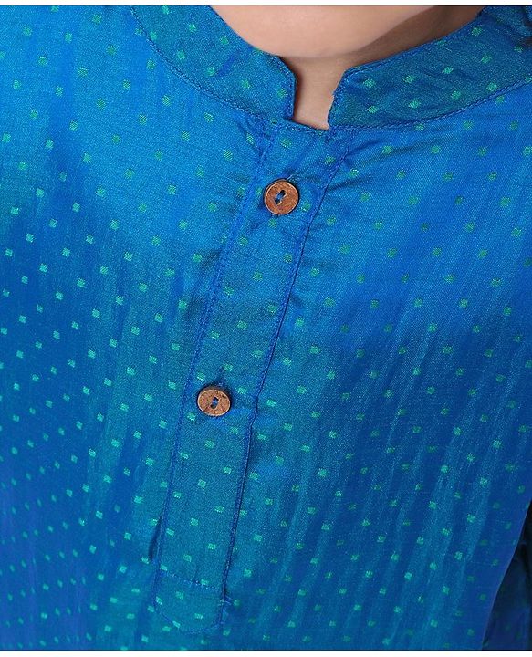 Babyhug Full Sleeves Kurta & Pyjama Set - Navy Blue