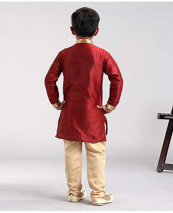 Babyhug Full Sleeves Kurta & Pyjama Set - Maroon