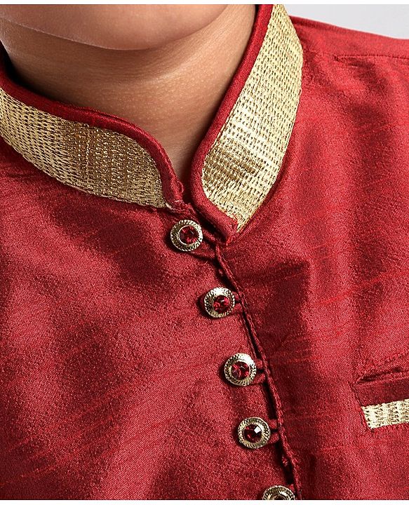 Babyhug Full Sleeves Kurta & Pyjama Set - Maroon