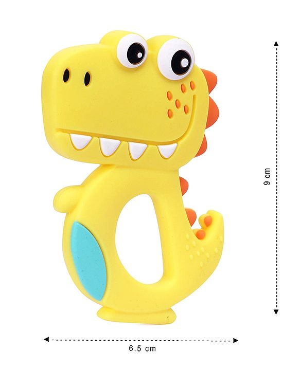 Babyhug Dino Shaped 100 % Silicone Teether - Yellow
