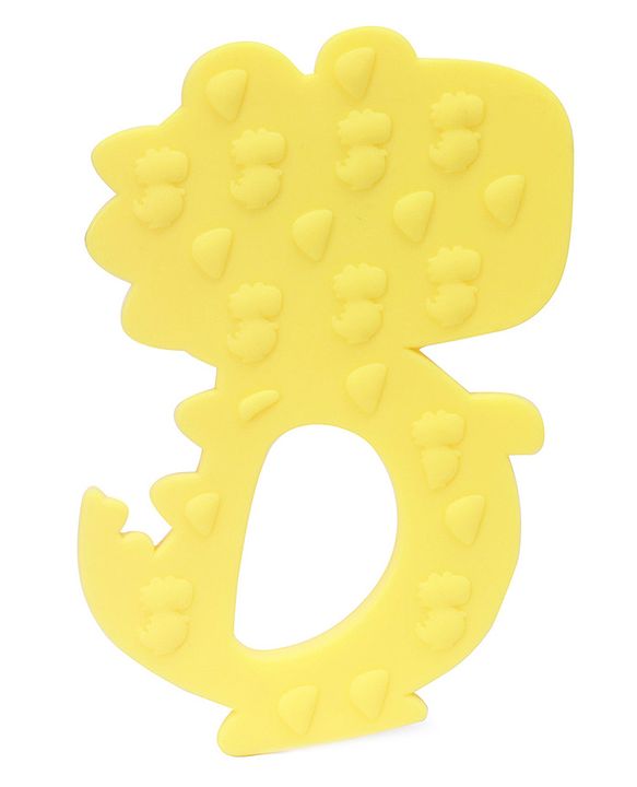 Babyhug Dino Shaped 100 % Silicone Teether - Yellow