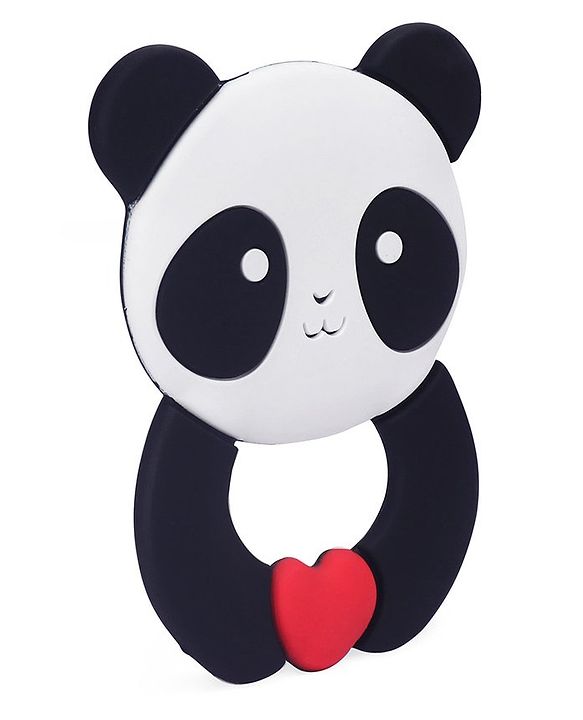 Babyhug 100% Silicone Teether Panda Print - Black & White
