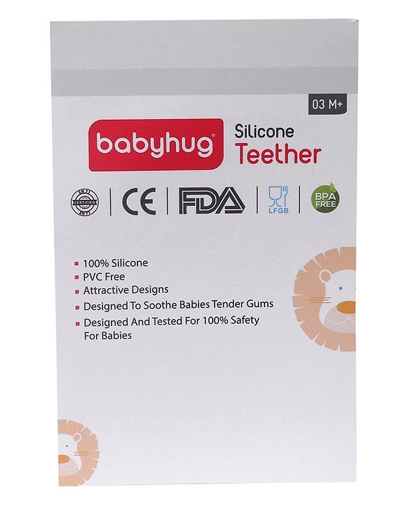 Babyhug 100% Silicone Teether Panda Print - Black & White