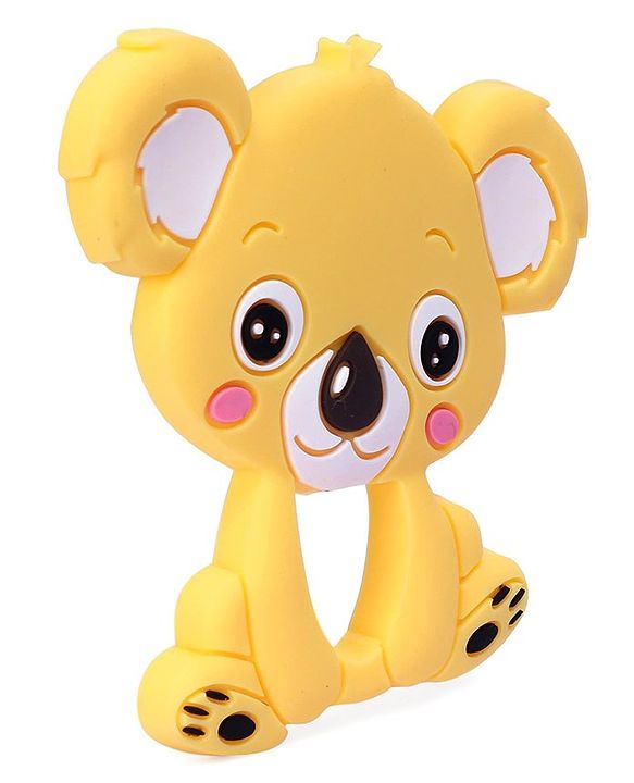 Babyhug 100% Silicone Teether Koala Print - Yellow