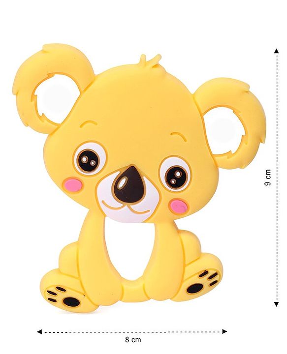 Babyhug 100% Silicone Teether Koala Print - Yellow