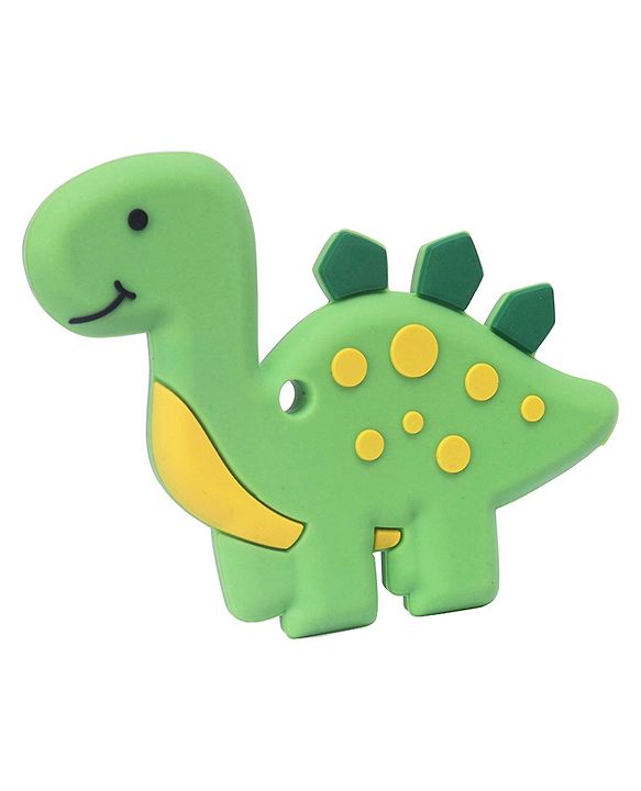 Babyhug 100% Silicone Teether Dinosaur Print - Green
