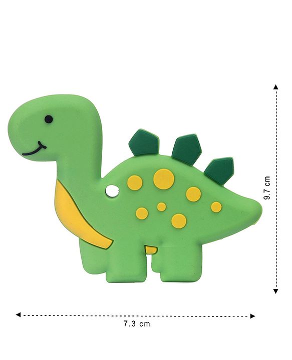 Babyhug 100% Silicone Teether Dinosaur Print - Green