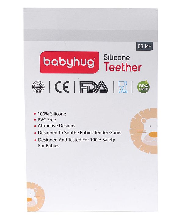 Babyhug 100% Silicone Teether Dinosaur Print - Green