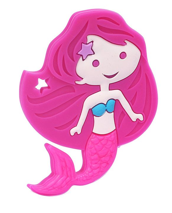 Babyhug 100% Silicone Teether Mermaid Print - Pink