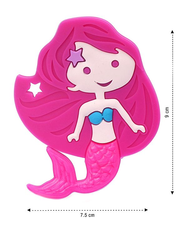 Babyhug 100% Silicone Teether Mermaid Print - Pink