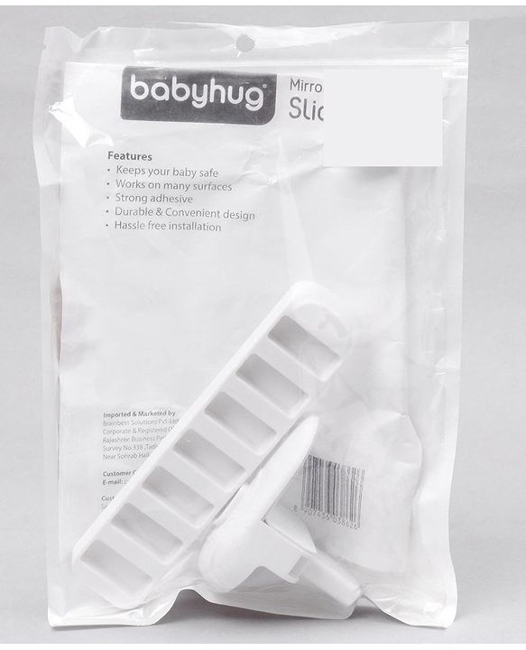 Babyhug Mirror Slide Lock - White