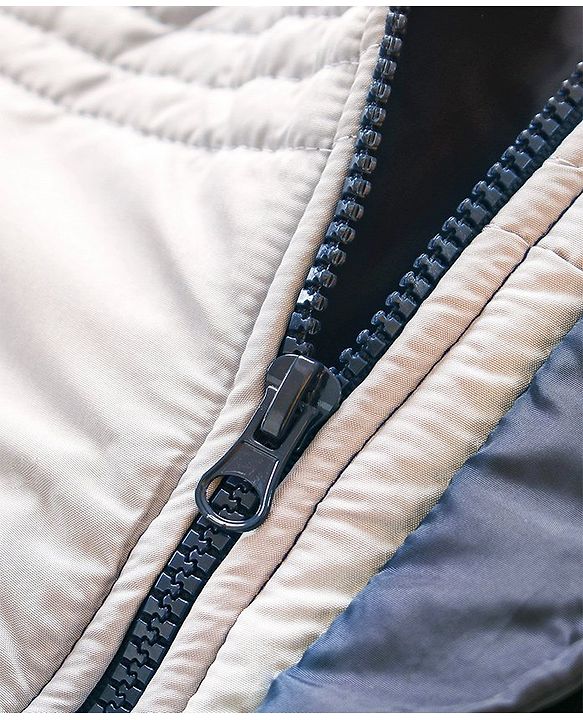 Babyhug Full Sleeves Padded Jacket With Side Pockets - Grey