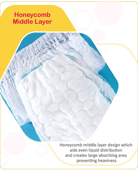 Babyhug Advanced Pant Style Diapers New Born (NB) Size - 64 Pieces, Honeycomb Technology, Cottony Soft Diaper with 3D Leak Guard, Latex & Alcohol Free, Anti-rash & Gentle