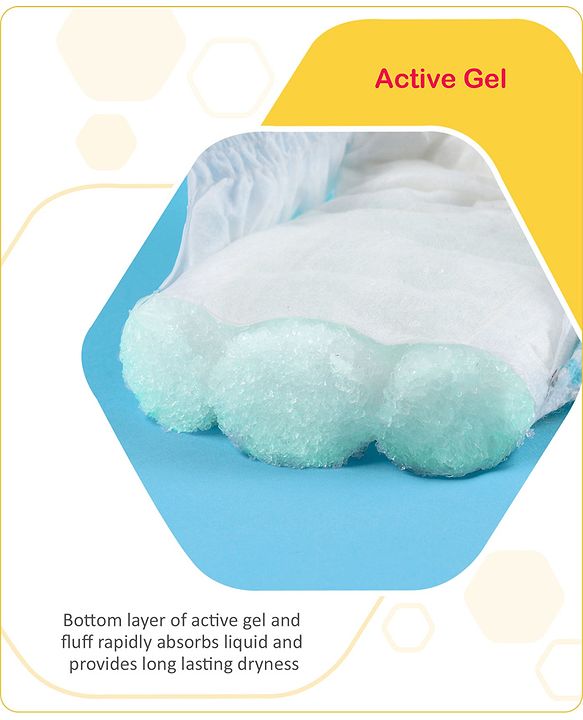 Babyhug Advanced Pant Style Diapers New Born (NB) Size - 64 Pieces, Honeycomb Technology, Cottony Soft Diaper with 3D Leak Guard, Latex & Alcohol Free, Anti-rash & Gentle