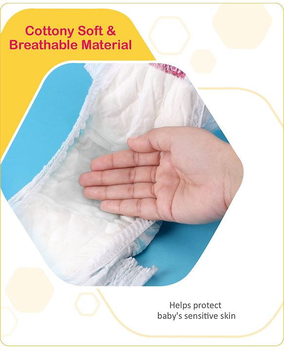 Babyhug Advanced Pant Style Diapers New Born (NB) Size - 64 Pieces, Honeycomb Technology, Cottony Soft Diaper with 3D Leak Guard, Latex & Alcohol Free, Anti-rash & Gentle