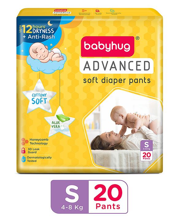 Babyhug Advanced Pant Style Diapers Small (S) Size - 20 Pieces