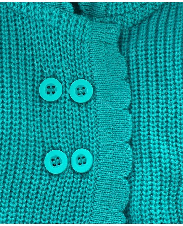 Babyhug Full Sleeves Hooded Sweater - Blue