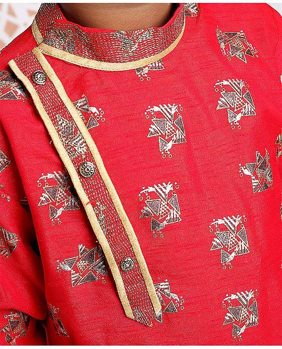 Babyhug Full Sleeves Kurta Pyjama Set - Red