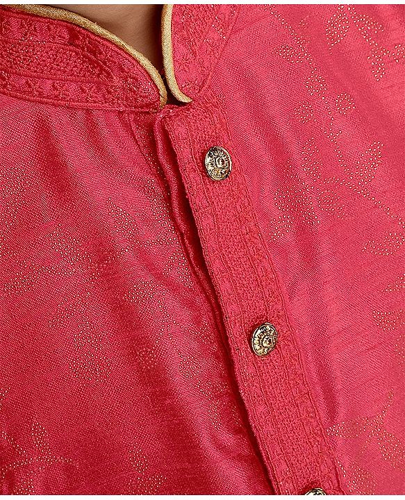 Babyhug Full Sleeves Printed Kurta & Pajama Set - Pink Golden