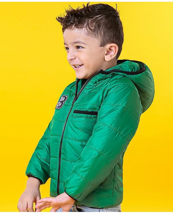 Babyhug Full Sleeves Hooded Jacket - Green