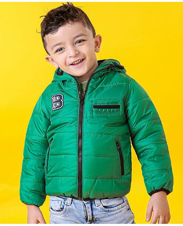 Babyhug Full Sleeves Hooded Jacket - Green