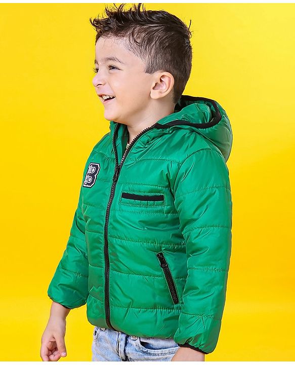 Babyhug Full Sleeves Hooded Jacket - Green