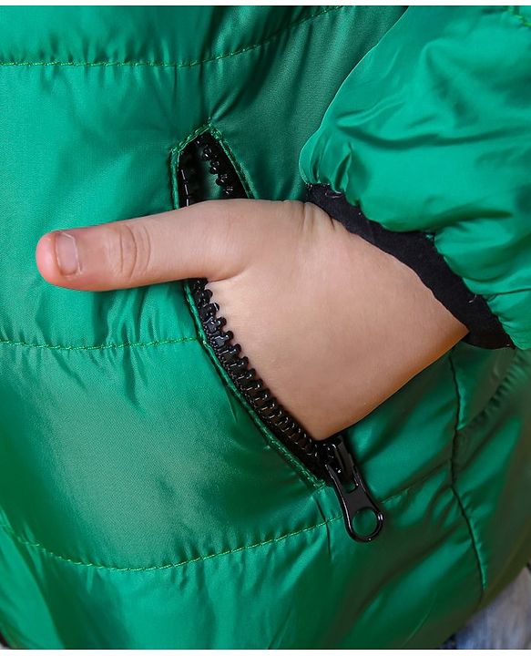 Babyhug Full Sleeves Hooded Jacket - Green