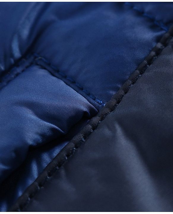Babyhug Full Sleeves Hooded Winter Jacket - Navy Blue