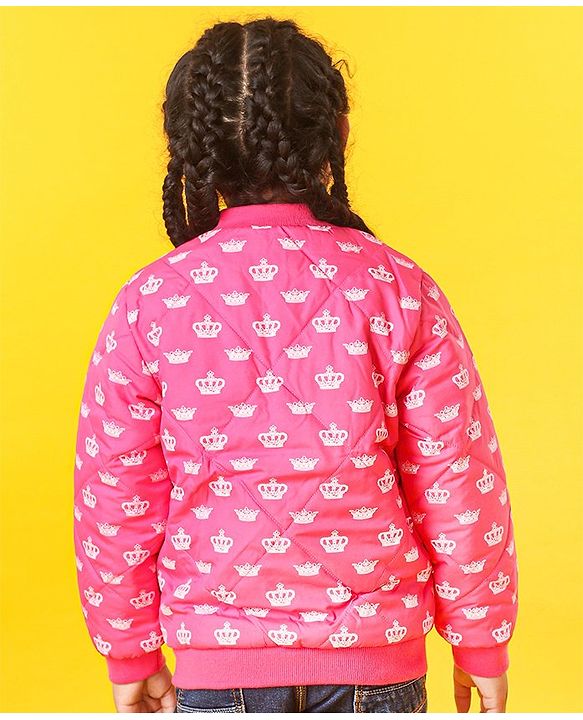 Babyhug Full Sleeves Quilted Jacket - Pink
