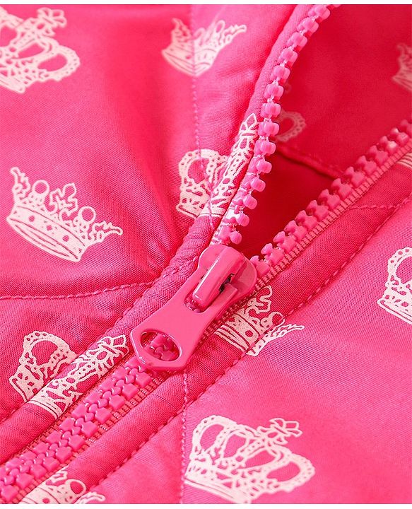 Babyhug Full Sleeves Quilted Jacket - Pink