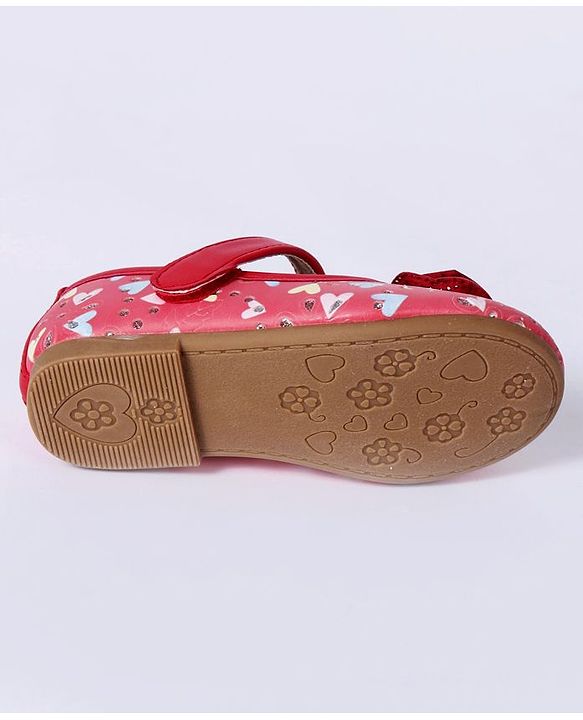 Cute Walk By Babyhug Floral Embellished Party Wear Bellies - Red