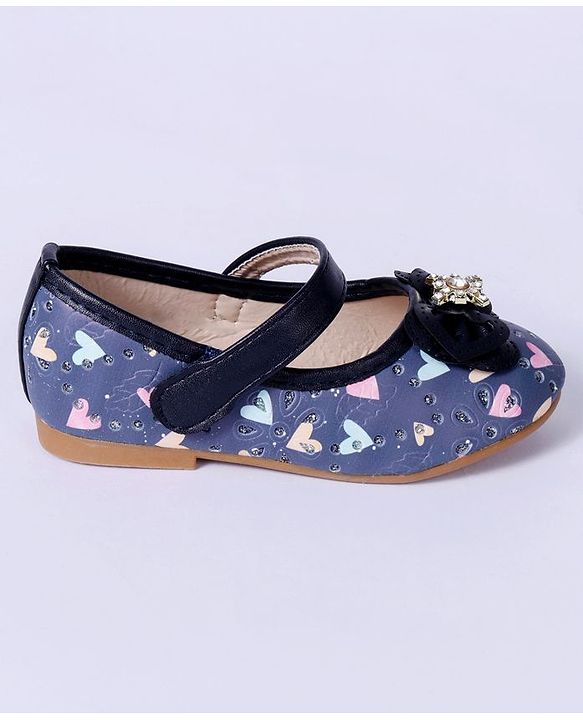 Cute Walk By Babyhug Floral Embellished Party Wear Bellies - Blue