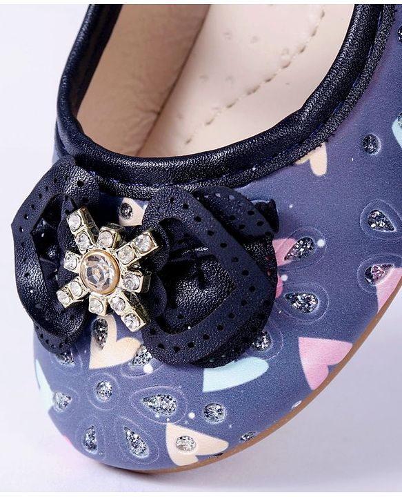 Cute Walk By Babyhug Floral Embellished Party Wear Bellies - Blue