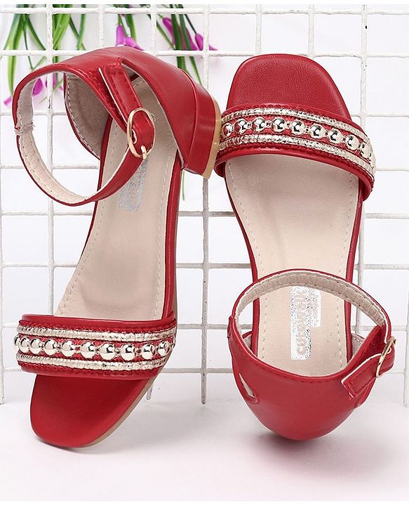 Cute Walk by Babyhug Party Wear Sandals - Red