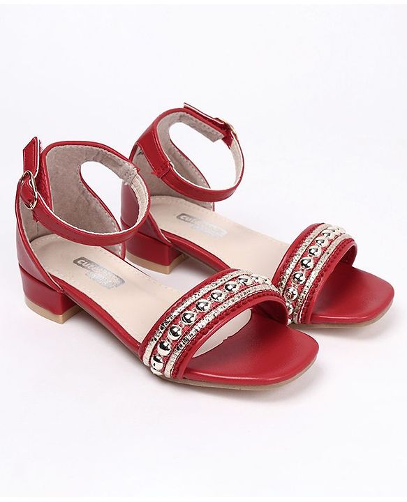 Cute Walk by Babyhug Party Wear Sandals - Red