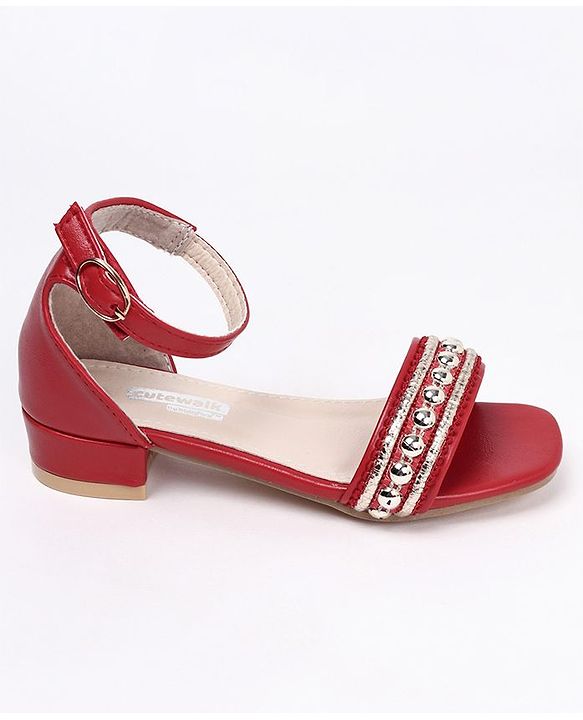 Cute Walk by Babyhug Party Wear Sandals - Red