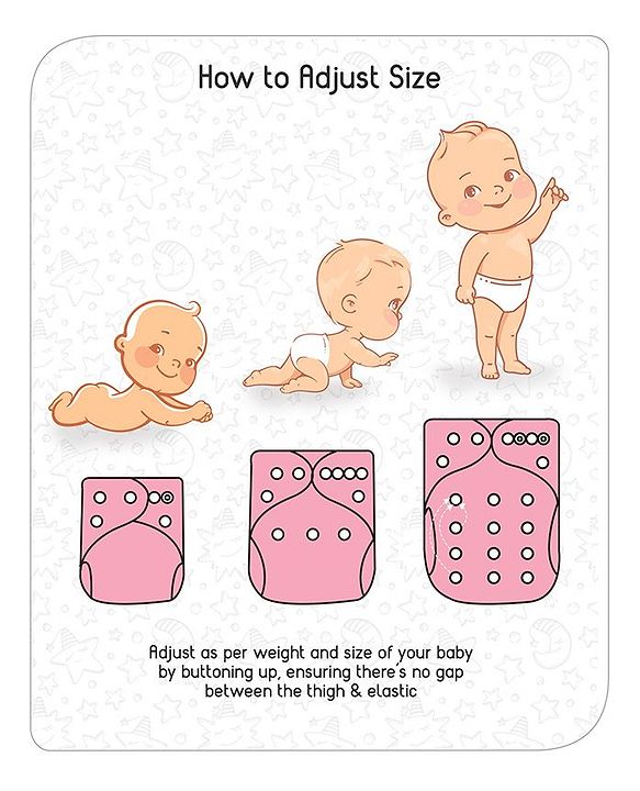 Babyhug Free Size Reusable Cloth Diaper With Insert - Pink