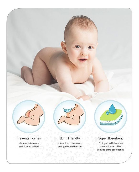 Babyhug Free Size Reusable Cloth Diaper With Insert - Green