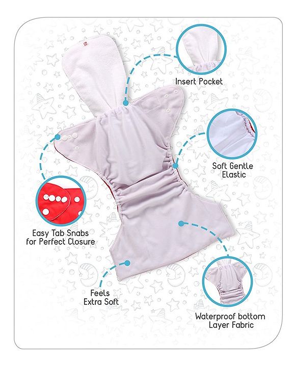 Babyhug Free Size Reusable Cloth Diaper With Insert - Green